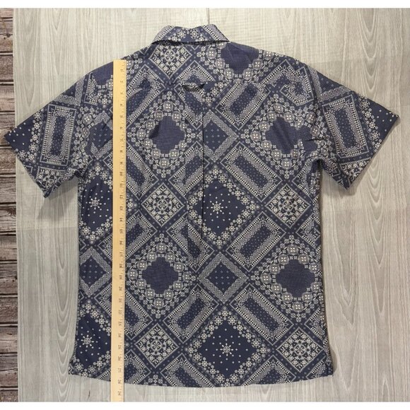 Todd Snyder Bandana Print Lightweight Cotton Camp Shirts sz M blue white NWOT - Picture 4 of 6